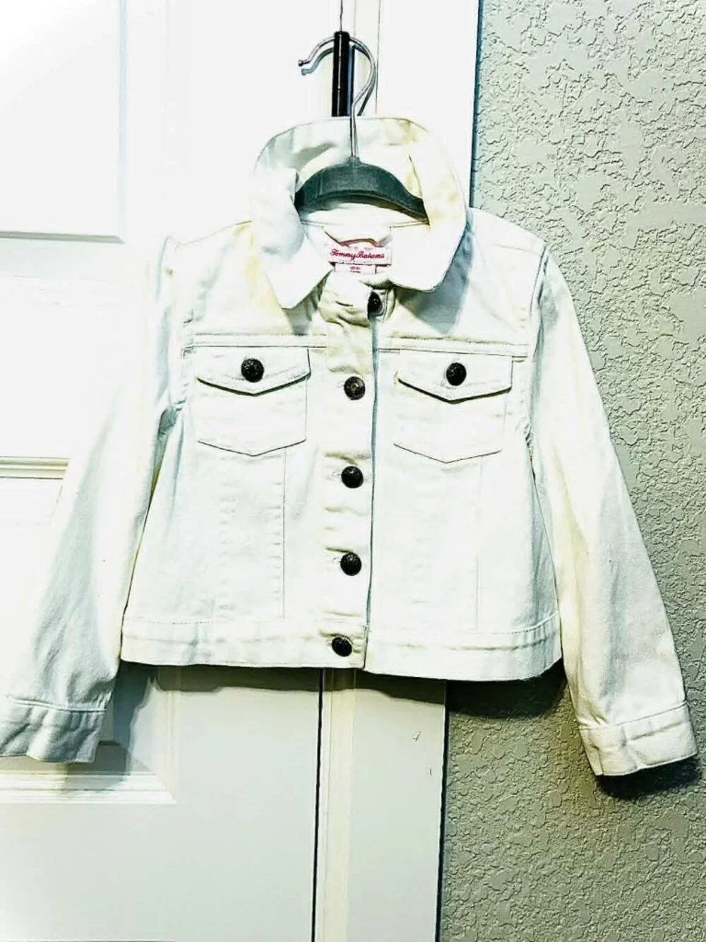 New TOMMY BAHAMA Baby Girl White Jean Jacket 4T